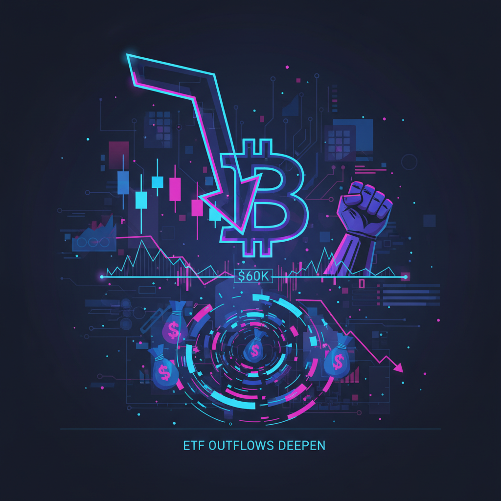 Bitcoin Holds Below $60K as ETF Outflows Deepen and Risk-Off Sentiment Builds