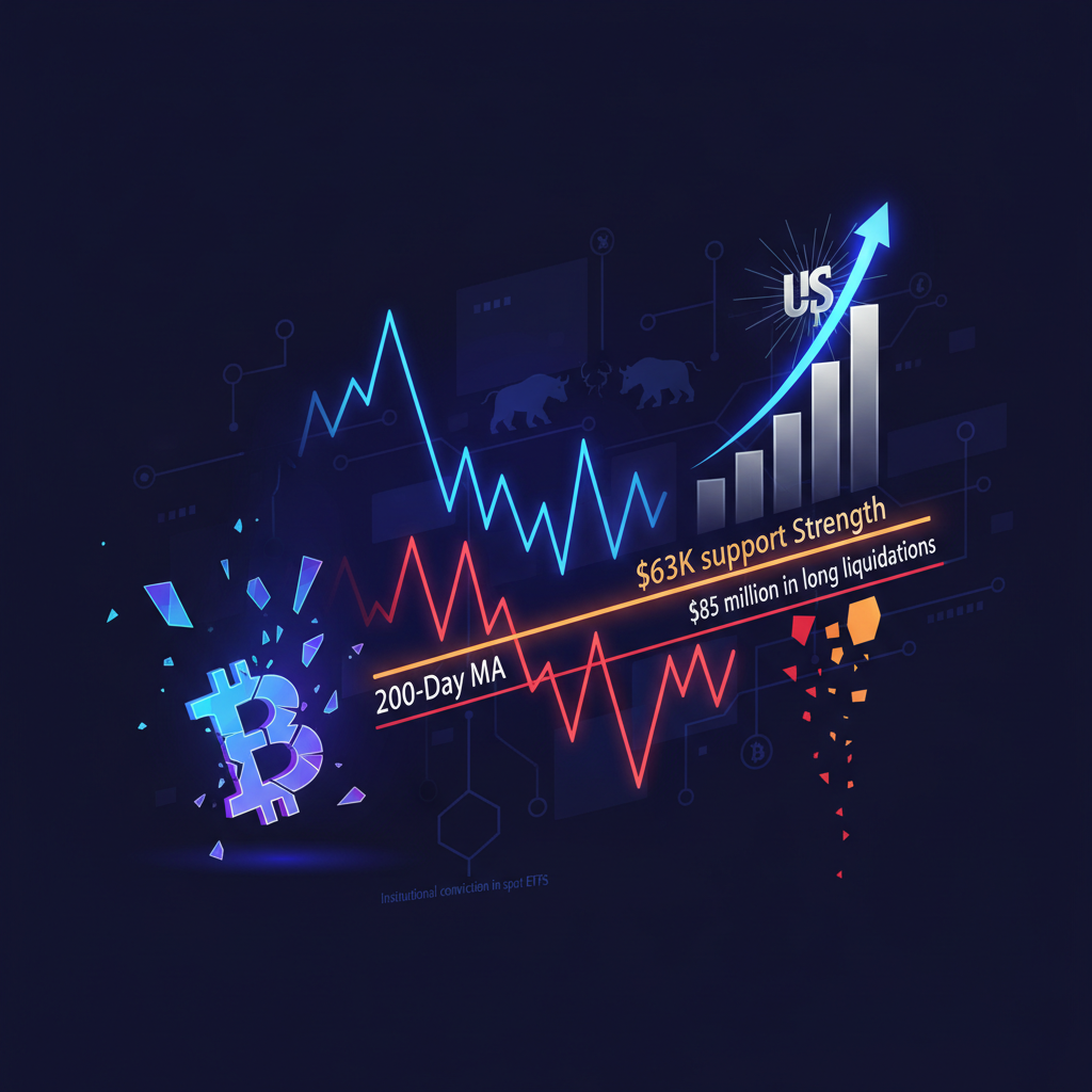 Bitcoin Slips Below $63K to Test 200-Day MA as Dollar Strength Weighs on Risk Assets