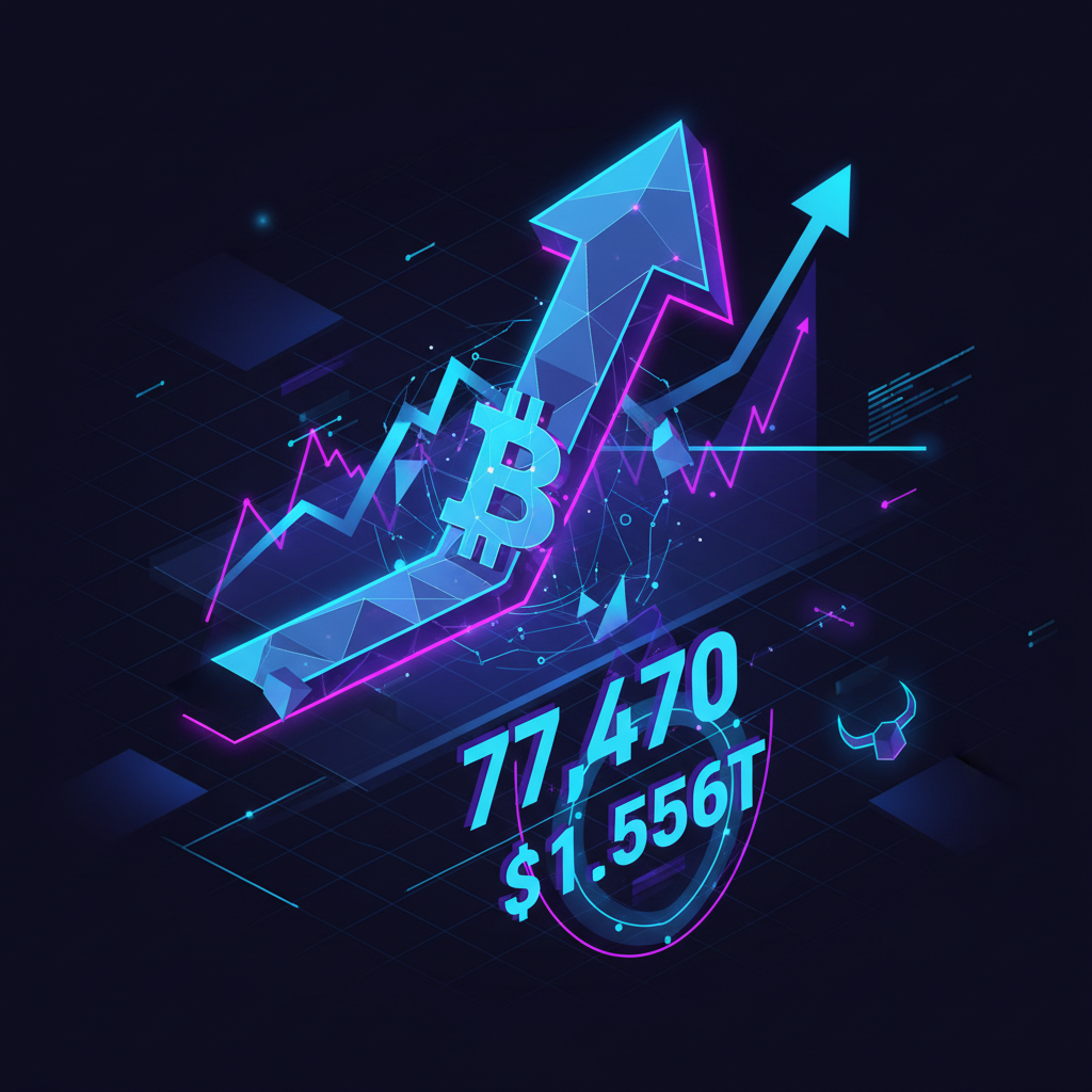 Bitcoin Breaks Midweek Lull With 1.35% Jump to $77,470 as Bulls Defend $1.556T Valuation